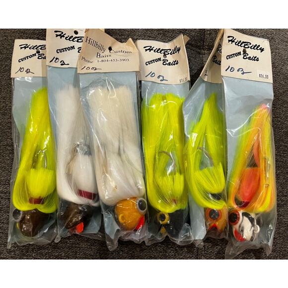 HillBilly Baits Other - 6 pack Striped Bass Parachute Heads -10 oz
